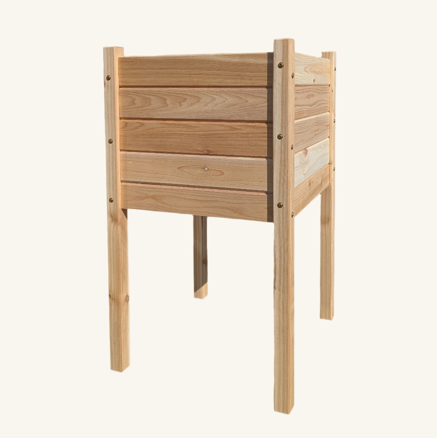 Kelowna Woodcraft 18x18 raised cedar garden box, 32 inches tall, made from durable BC cedar and secured with GRK RSS fasteners for superior strength and longevity.