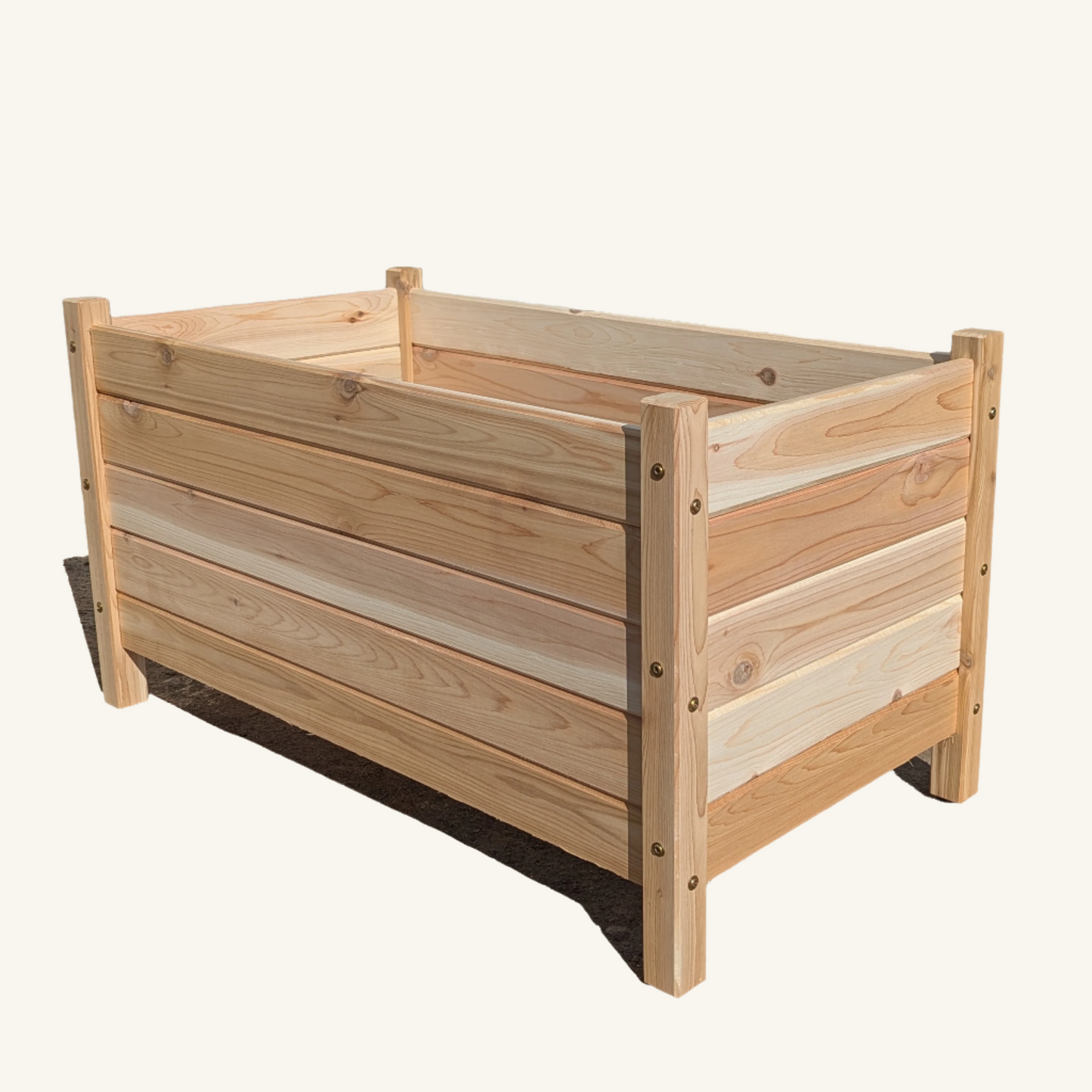 Kelowna Woodcraft 34x18 inch cedar garden planter box, 18 inches tall, handcrafted with sustainably sourced BC cedar and GRK RSS fasteners for long-lasting outdoor use.