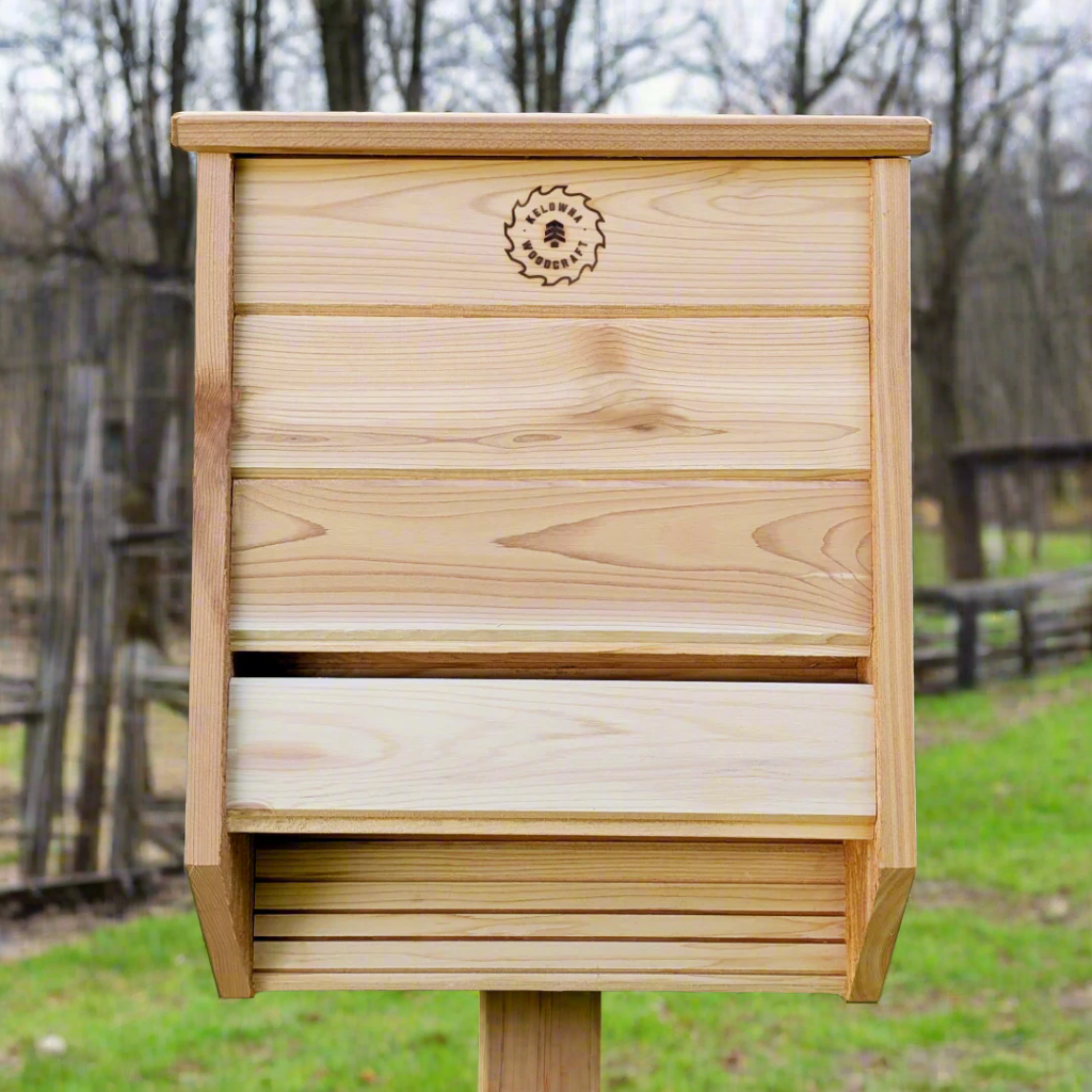 Cedar Bat Box on a post in Canada
