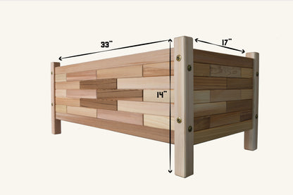 33"x 17" Cedar Planter Box - 14" Tall