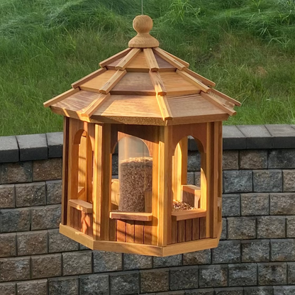 16" Cedar Bird Feeder — Handcrafted in BC, Holds 6.5 Cups of Seed