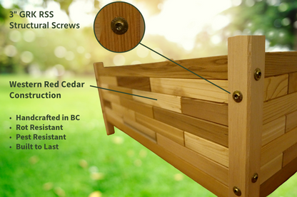 33"x 17" Cedar Planter Box - 14" Tall