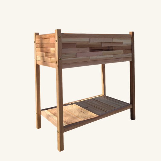 33" x 17" Raised Planter with Shelf - 32" Tall